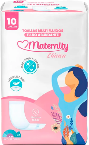 Toallas Maternity Clásica · Paquete × 10 Und (Pack × 2)