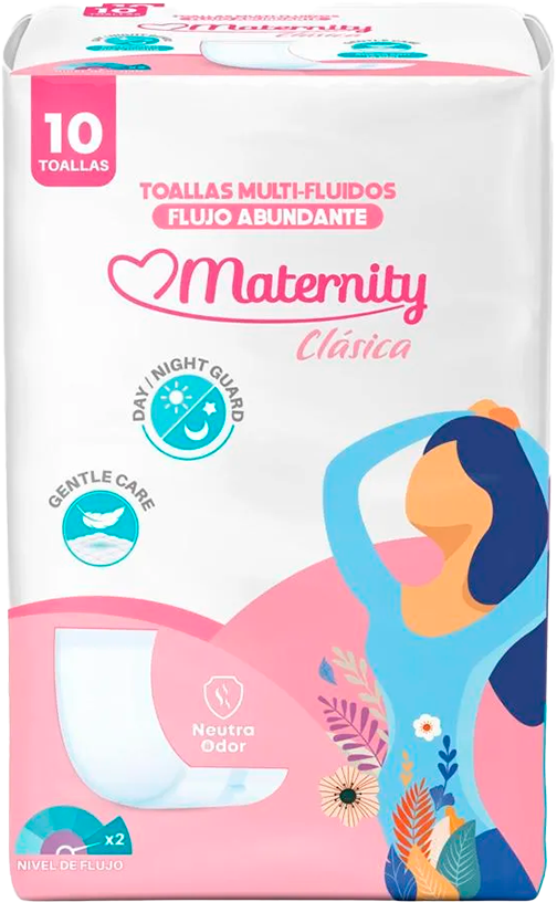 Toallas Maternity Clásica · Paquete × 10 Und (Pack × 2)