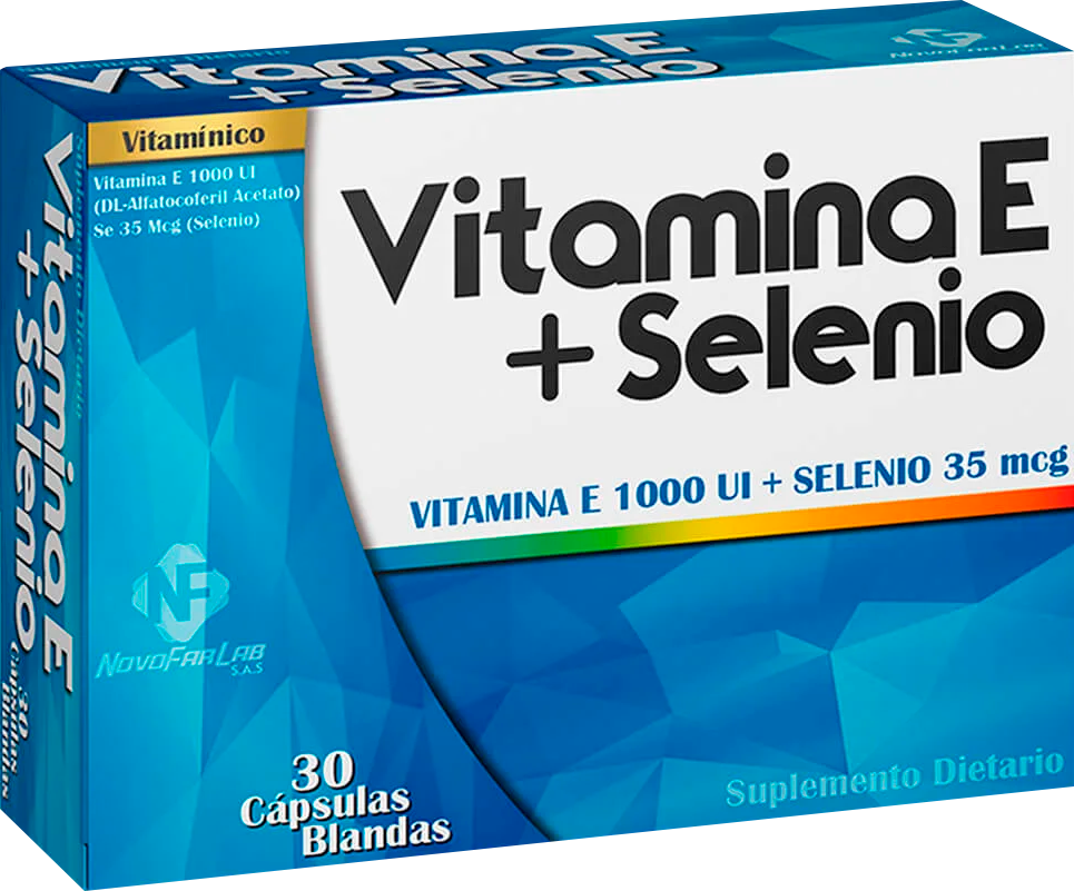 Vitamina E + Selenio Novafar · Caja × 30 Cápsulas